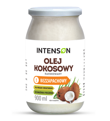 Olej kokosowy rafinowany 900ml - Intenson.pl